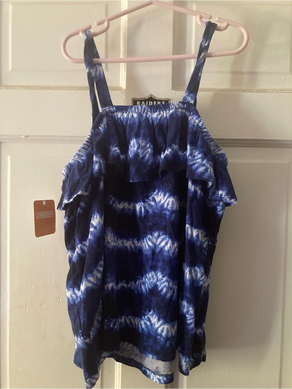 Gymboree cotton Blue and White Tie-Dye Ruffle top - Picture 4 of 4